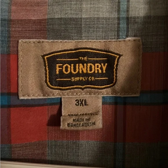 The Foundry Supply Co Button Down Shirt, Mens 3XL - Picture 4 of 5